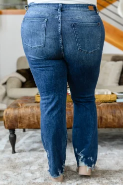 Christine High Contrast Slim Bootcut Destroyed Jeans by Judy Blue