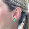 Christmas Cactus Signature Enamel Stud Earrings