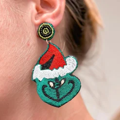 Christmas Cartoon Beaded Dangle Earrings