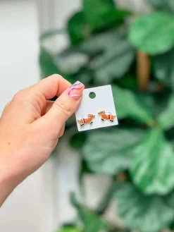 Christmas Dachshund Signature Enamel Stud Earrings
