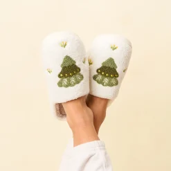 Christmas Tree Fuzzy Slippers