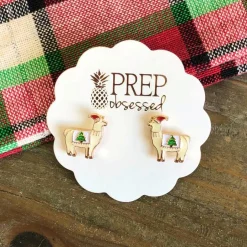 Christmas Tree Llama Signature Enamel Studs
