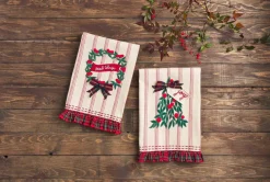 Christmas Velvet Applique Ruffle Towels by Mud Pie