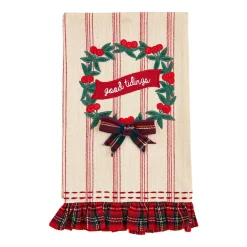 Christmas Velvet Applique Ruffle Towels by Mud Pie