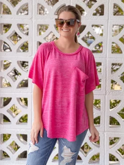 Claremont Tee by Mud Pie - Pink