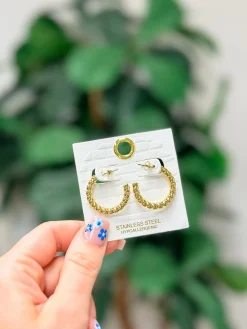 Classic Gold Braided Hoop Earrings