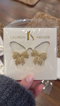 Classic Pearl Bow Studs by Lauren Kenzie