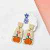 Clay Pumpkin Dangle Earrings