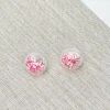 Clear Shaker Stud Earrings - Apple