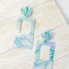 Clementine Groovy Statement Dangles - Aqua