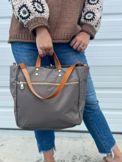 Codie Nylon Tote - Taupe