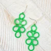 Coil Statement Dangle Earrings - Neon Green