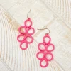 Coil Statement Dangle Earrings - Neon Pink