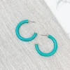 Color Pop Enamel Hoop Earrings - Aqua