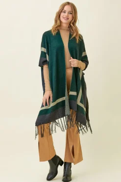 Colorblocked Tassel Kimono by Mystree