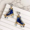 Colored Roller Skate Dangle Earrings - Denim