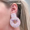 Colorful Raffia Circle Statement Earrings