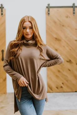 Comfort First Cowl Neck Hi-Low Long Sleeve (Ships in 2-3 Weeks)