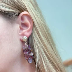 Confetti Disc Cluster Dangle Earrings - Multi