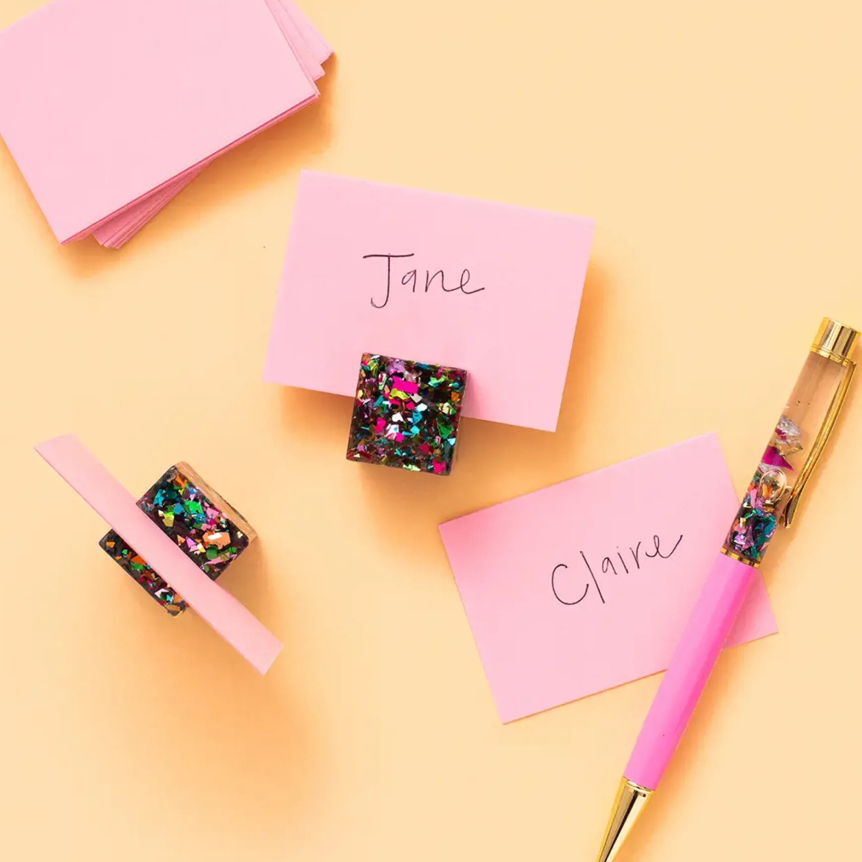 Confetti Place Card Holders