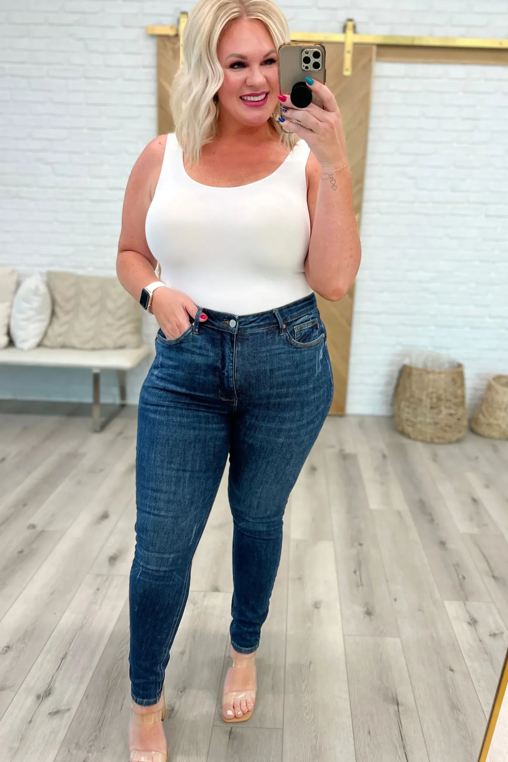 Cora High Rise Control Top Skinny Jeans by Judy Blue