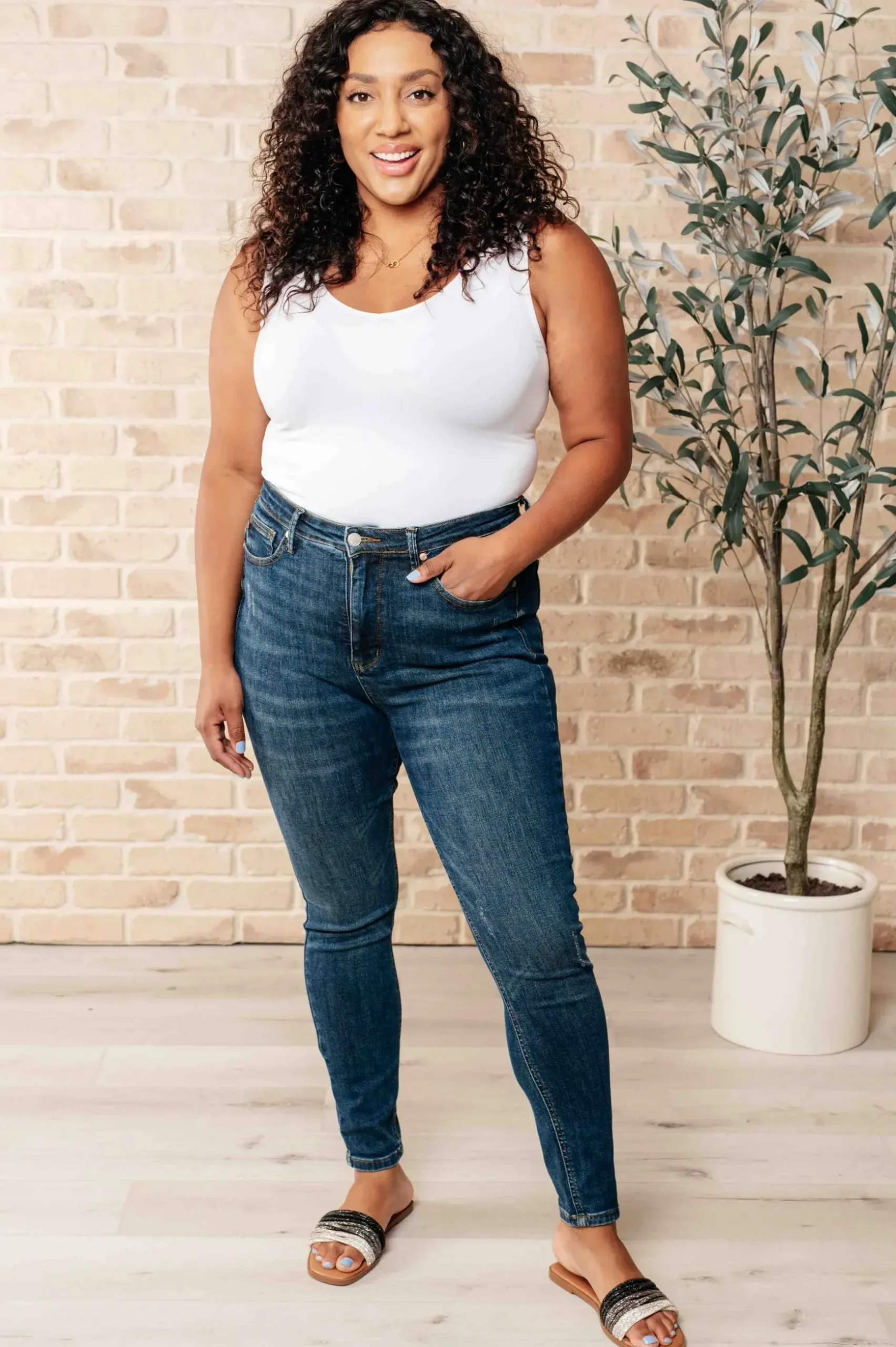 Cora High Rise Control Top Skinny Jeans by Judy Blue