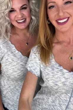 Count Me In Cap Sleeve Top in Blue