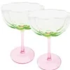 Coupe Glass Set by Lilly Pulitzer - Jade Lime/Pink Muse Ombre