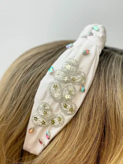 Cowgirl Embellished Headband - White