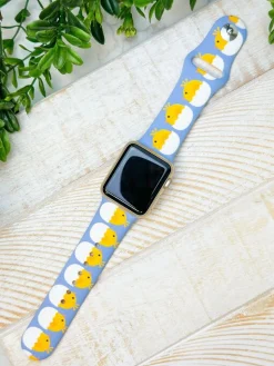 Crazy Chick Printed Silicone Smart Watch Band - Purple