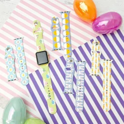 Crazy Chick Printed Silicone Smart Watch Band - Purple