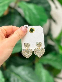 Crystal Heart Drop Earrings