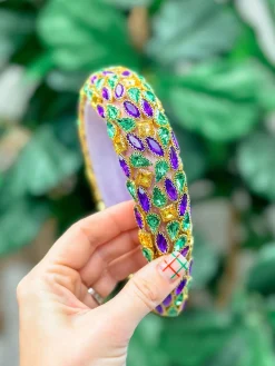 Crystal Mardi Gras Embellished Headband