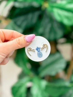 Crystal Ribbon Stud Earrings