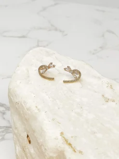 Crystal Ribbon Stud Earrings