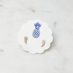 Cubic Zirconia Angel Wings Stud Earrings - Gold