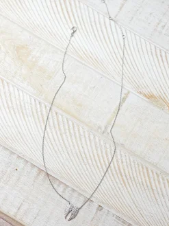 Cubic Zirconia Angel Wings Pendant Necklace - White Gold