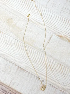 Cubic Zirconia Angel Wings Pendant Necklace - Gold