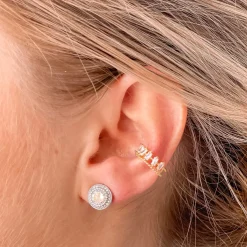 Cubic Zirconia Baguette Ear Cuff - Gold