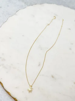 Cubic Zirconia Dancer Pendant Necklace - Gold