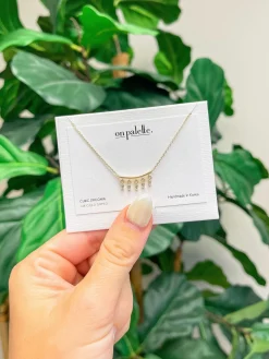 Cubic Zirconia Dangle Pendant Necklace - Choice Of Color