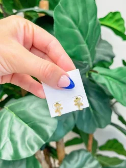 Cubic Zirconia Gecko Stud Earrings