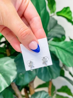 Cubic Zirconia Gecko Stud Earrings