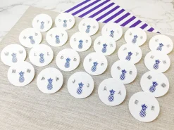 Cubic Zirconia Initial Stud Earrings - White Gold