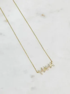 Cubic Zirconia 'MAMA' Pendant Necklaces