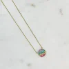 Cubic Zirconia Rainbow Disc Pendant Necklace