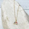Cubic Zirconia Rainbow Pendant Necklace