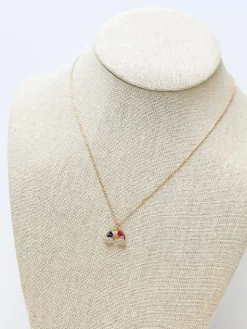 Cubic Zirconia Rainbow Pendant Necklace