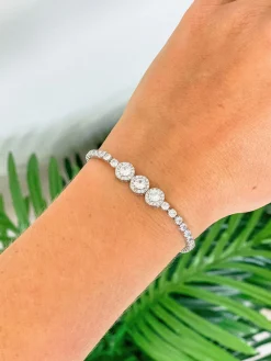 Cubic Zirconia Solitaire Bezel Tennis Bracelet