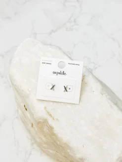 Cubic Zirconia X Stud Earrings